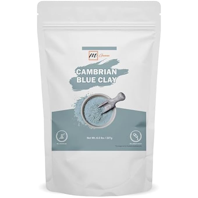 mGanna CAMBRIAN/SERBIAN BLUE CLAY 0.5LBS / 227G FOR FACIAL MASKS, CREAMS, BODY WRAPS, SCRUBS AND SOAP MAKING - Image 1